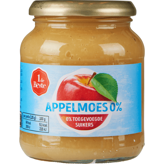 1 de Beste Appelmoes 0% toegevoegde suikers - Dirk