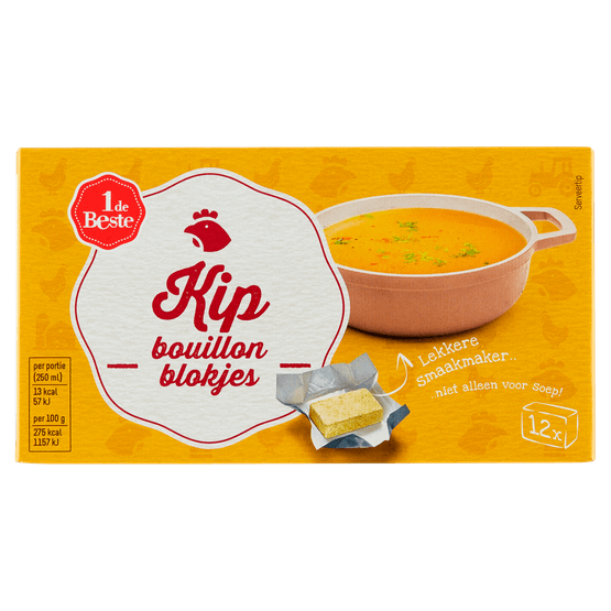 1 de Beste Bouillonblokjes kip 12 stuks - Dirk