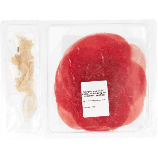 1 de Beste Carpaccio pijnboompitten kaas en olie - Dirk