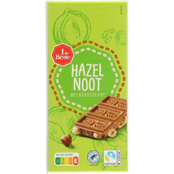 1 de Beste Chocoladereep hazelnoot melk - Dirk