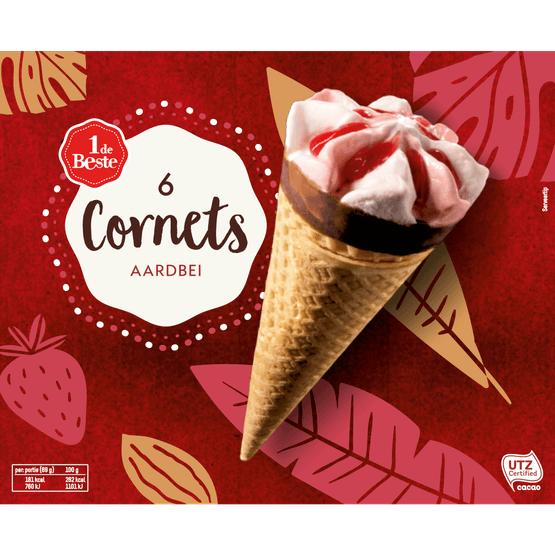 1 de Beste Cornets aardbei - Dirk