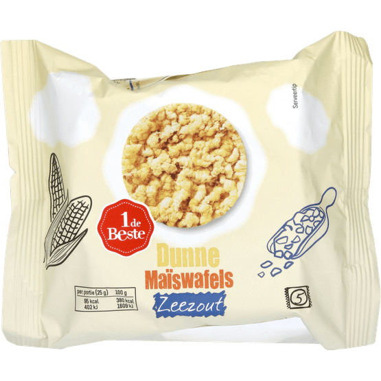1 de Beste Dunne maiswafels zeezout - Dirk