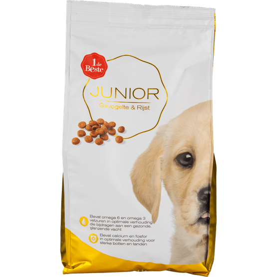 1 de Beste Hondenvoer junior gevogelte-rijst - Dirk