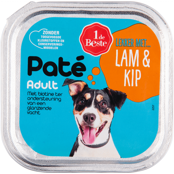 1 de Beste Hondenvoer paté lam kip - Dirk