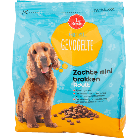 1 de Beste Hondenvoer zachte mini brokken mix gevogelte adult - Dirk