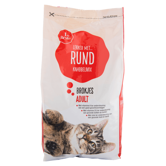 1 de Beste Knabbelmix vlees adult - Dirk