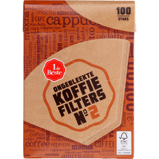 1 de Beste Koffiefilterzakjes nr. 2 ongebleekt - Dirk