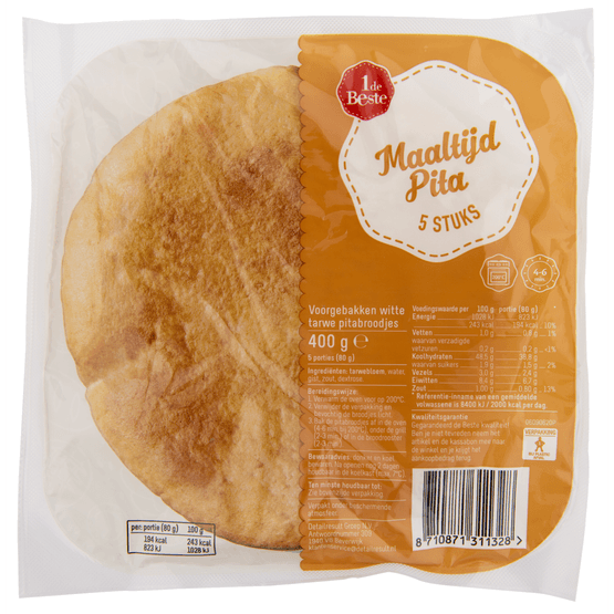 1 de Beste Maaltijdpita 5 stuks - Dirk