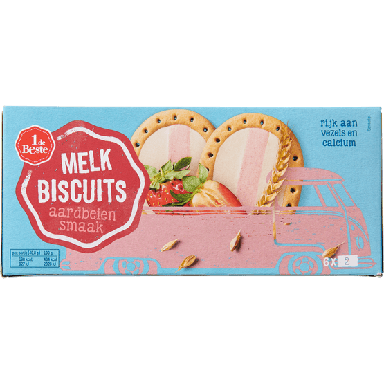 1 de Beste Melkbiscuit aardbei - Dirk