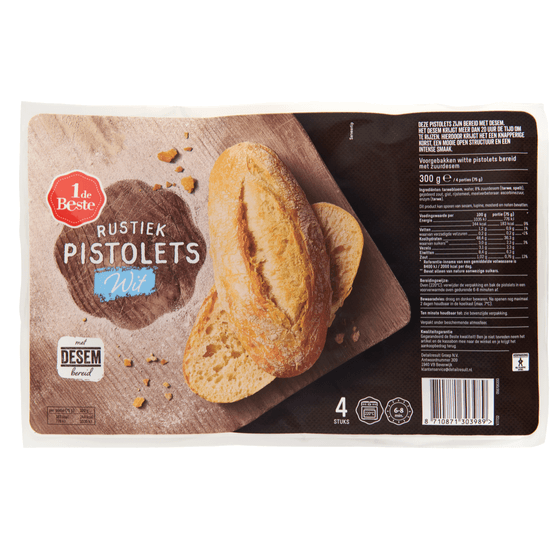 1 de Beste Pistolet rustiek wit 4 stuks - Dirk