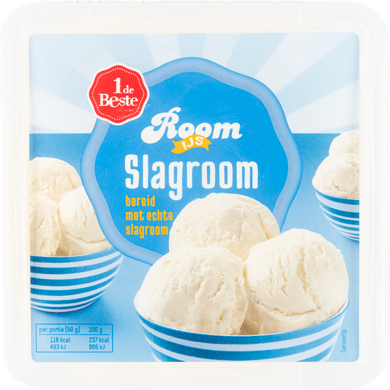 1 de Beste Roomijs slagroom - Dirk