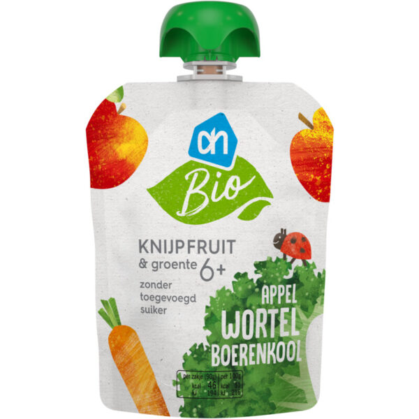 AH Biologisch Knijpfruit Appel Wortel 6m+ - Albert Heijn