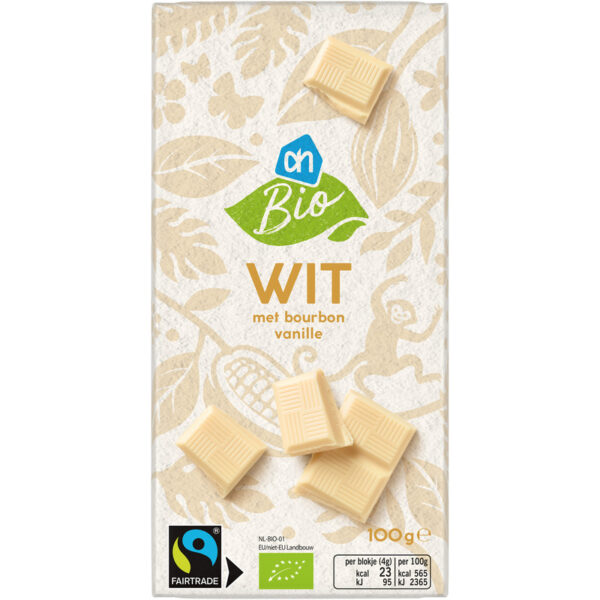 AH Biologisch Reep Wit met Bourbon Vanille - Albert Heijn
