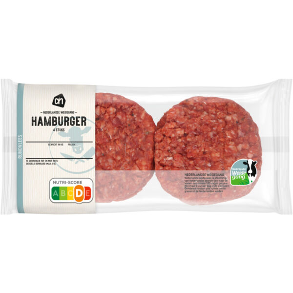AH Runder Hamburger 4 stuks - Albert Heijn