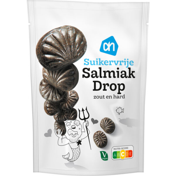 AH Salmiakdrop zout & hard suikervrij - Albert Heijn