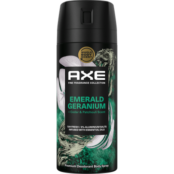 AXE Fine Fragrance Collection Premium Deodorant Bodyspray Emerald Geranium - JUMBO