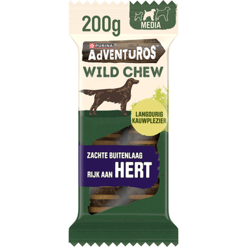AdVENTuROS Wild Chew Medium Hondensnacks met Hert - JUMBO