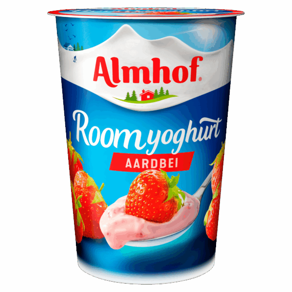Almhof Roomyoghurt Aardbei - PLUS