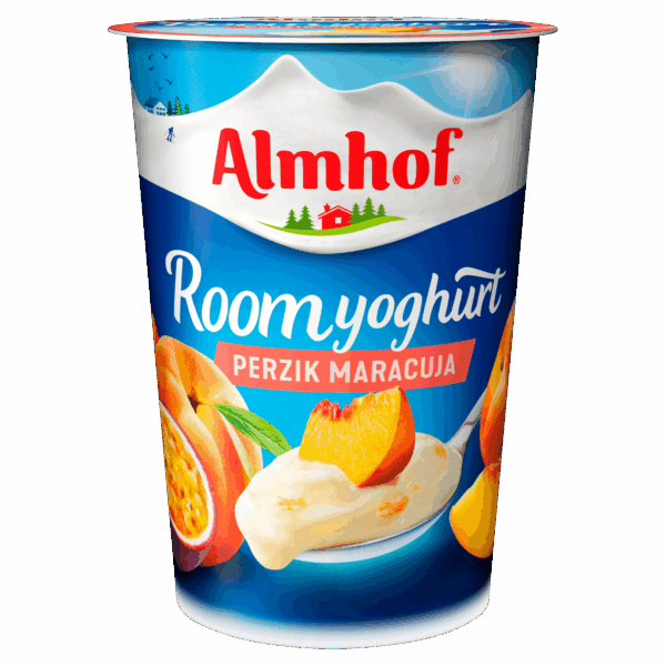 Almhof Roomyoghurt maracuja-perzik - PLUS