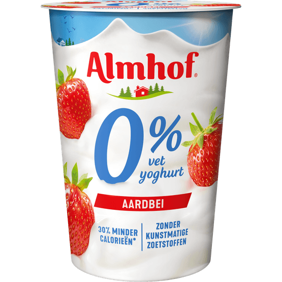 Almhof Yoghurt 0% vet aardbei - Dirk