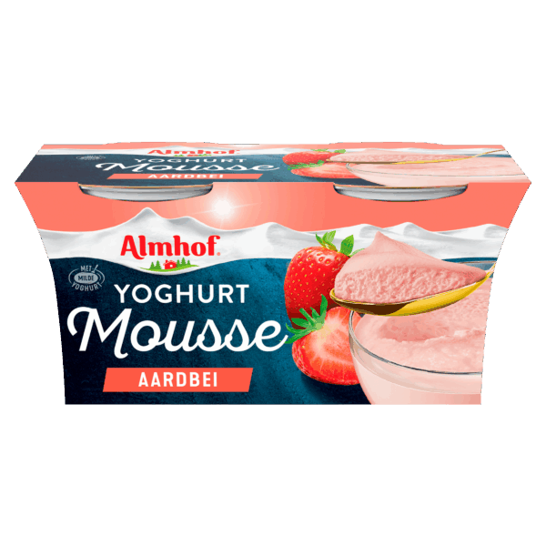 Almhof Yoghurt mousse aardbei - PLUS
