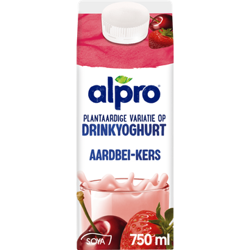 Alpro Plantaardige Variatie Op Drinkyoghurt Aardbei-Kers - JUMBO