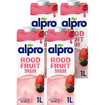Alpro Sojadrink Rode Vruchten Houdbaar 4 x 1 L - JUMBO