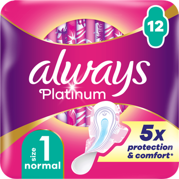 Always Platinum Normal (Maat 1) Maandverband Met Vleugels 12 - JUMBO