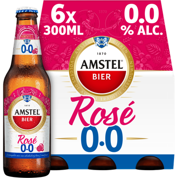 Amstel Bier Rosé 0.0 Flessen 6 x 300 ml - JUMBO