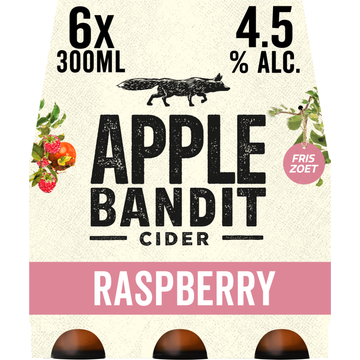 Apple Bandit Raspberry Cider Fles 6 x 300ml - JUMBO