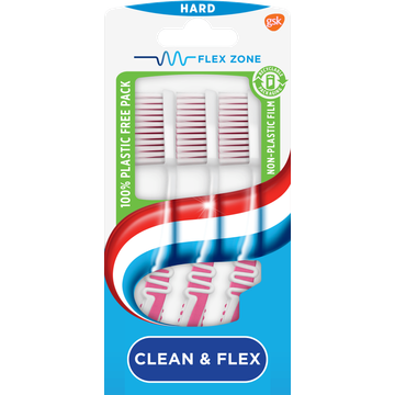 Aquafresh Clean & Flex Hard dagelijkse Tandenborstel 2+1 gratis - JUMBO