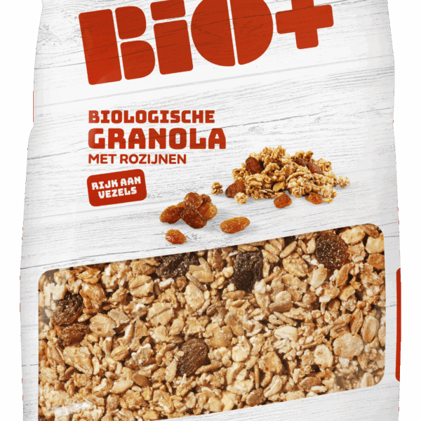 BIO+ Granola volkoren + rozijnen - PLUS