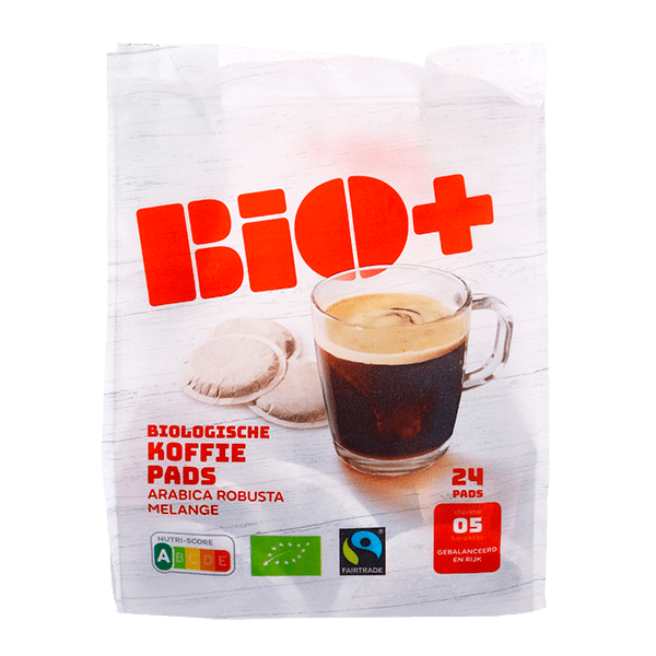 BIO+ Koffiepads Dutch Roast Fairtrade - PLUS