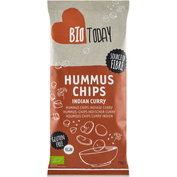 BioToday Hummus Chips Indiase Curry - JUMBO