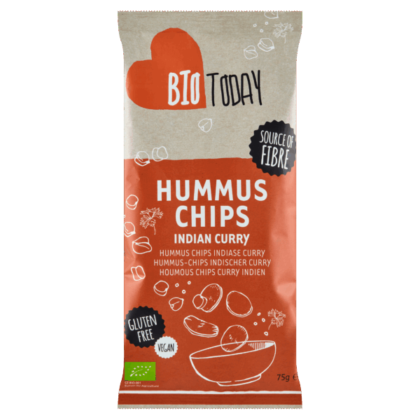 BioToday Hummuschips Indian curry - PLUS