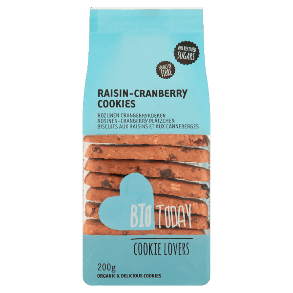BioToday Koeken Rozijn en Cranberry bio - PLUS