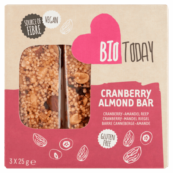BioToday Notenreep Cranberry Almond - PLUS