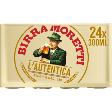 Birra Moretti L'Autentica Bier Fles 24 x 300ml Krat - JUMBO