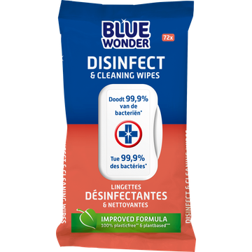 Blue Wonder Disinfect & Cleaning Wipes 72 Stuks - JUMBO
