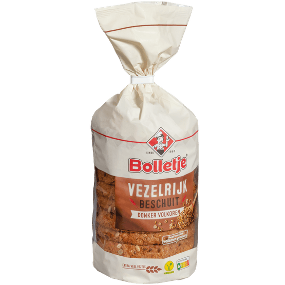 Bolletje Beschuit vezelrijk d. volkoren 10 stuks - Dirk