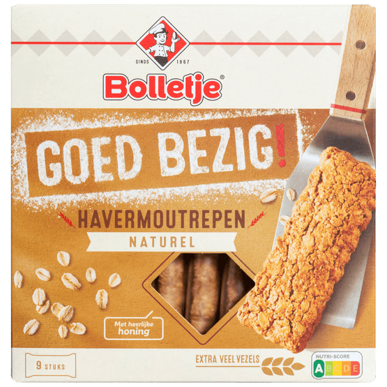 Bolletje Goed bezig havermoutrepen naturel 9 stuks - Dirk