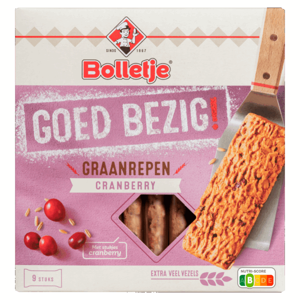 Bolletje Krokante graanrepen cranberry - PLUS