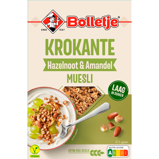Bolletje Krokante muesli hazelnoot & amandel - Dirk