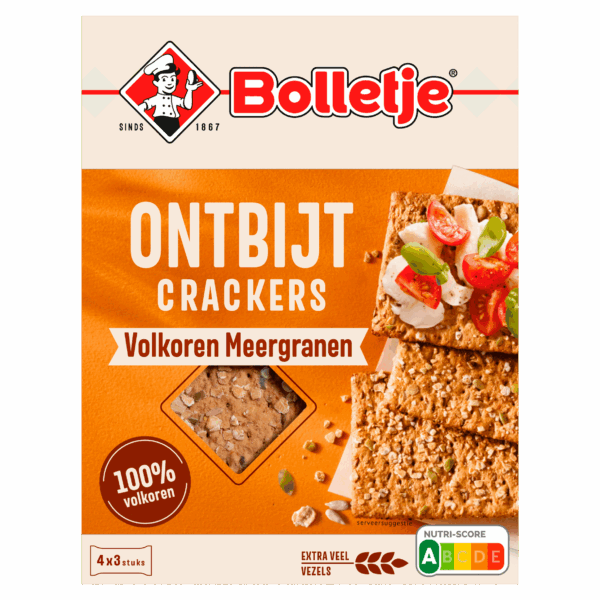 Bolletje Ontbijtcrackers volkoren meergranen - PLUS