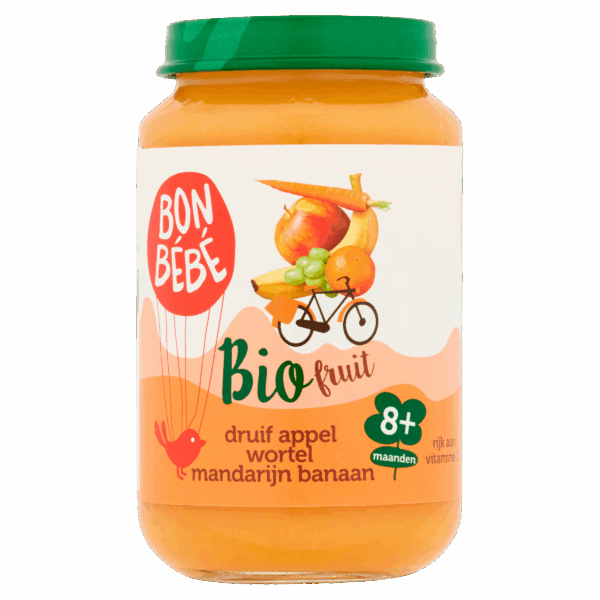 Bonbebe Bio Druif Appel Wortel Mandarijn Pot - PLUS