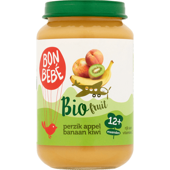Bonbébé Fruithapje 12+ maanden perzik-appel-banaan-kiwi - Dirk