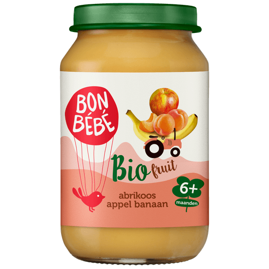 Bonbébé Fruithapje 6+ maanden abrikoos-appel-banaan - Dirk