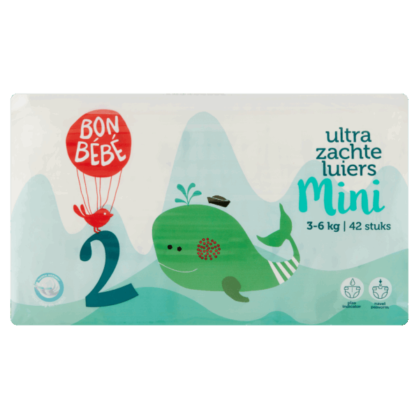 Bonbebe Luiers maat 2 mini 3-6 kg - PLUS