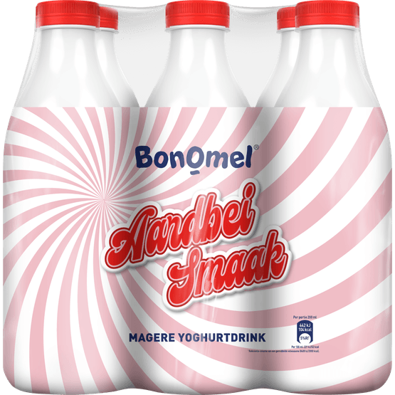 Bonomel Yoghurtdrink aardbei 6 pack - Dirk