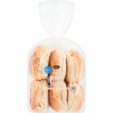 Broodgeluk - Roomboter Bollen Wit - 6 Stuks - JUMBO